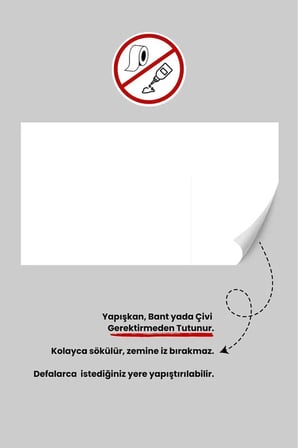 Yapışkansız 100x150 cm Projeksiyon Perdesi, Duvar Sineması ve Sunum Perdesi