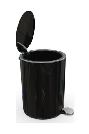 Lenox Pedallı 5 lt Siyah Çöp Kovası M-e66-06