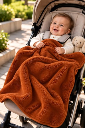 Wellsoft Bebek Çocuk Battaniyesi 100x150cm Çift Taraflı Kundak Puset Örtüsü