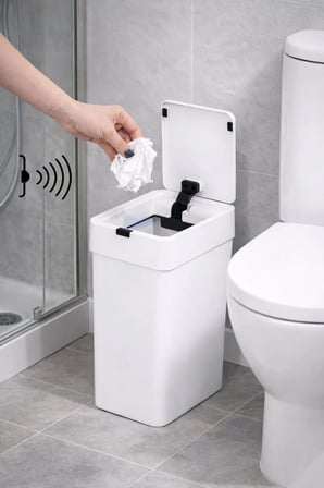 9 LT Sensörlü Çöp Kovası - Akıllı Hareket Sensörlü Sessiz Kapanan Slim Çöp