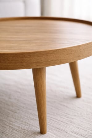 Meşe Orta Sehpa Çap 60 Cm