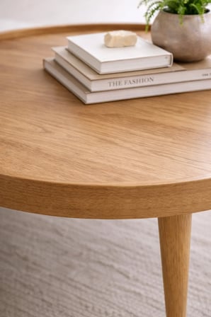 Meşe Orta Sehpa Çap 60 Cm