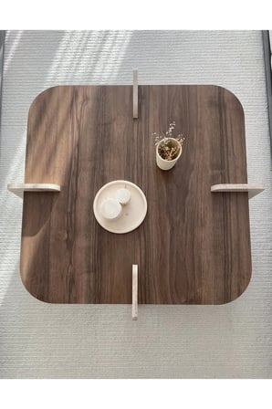 Ceviz Desen Orta Sehpa 70x70 Cm