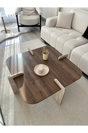 Ceviz Desen Orta Sehpa 70x70 Cm