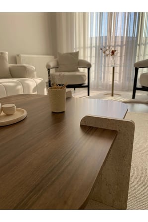 Ceviz Desen Orta Sehpa 70x70 Cm