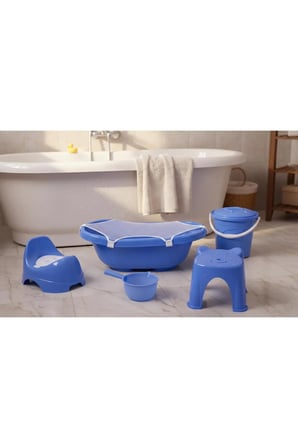 Bebek Banyo seti Fileli Mavi