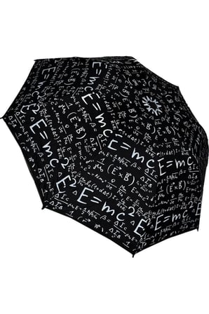 Fizik Unisex Desenli Siyah Şemsiye