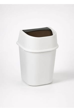 Beyaz Çöp Yut Tezgah Üstü Çöp Kovası 3 L - Sallanır Hassas Kapaklı Banyo Mu