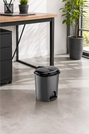 7 Litre Pedallı Çöp Kovası Kapaklı Banyo Mutfak Ofis Çöp Kutusu