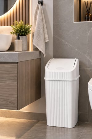20 Litre Pratik Kapaklı Mutfak Çöp Kovası Büyük Boy Banyo Çöp Kovası