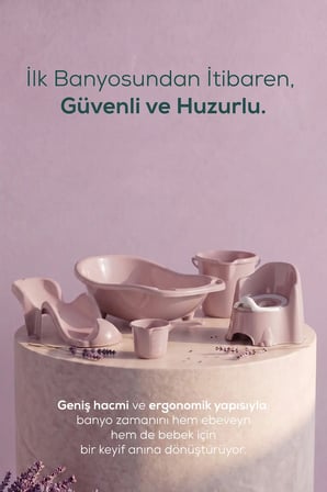 5'li Fileli Set Yenidoğan Küvet Seti Pembe