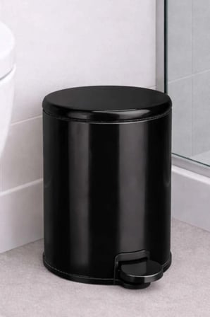 Cigo Çelik Çöp Kovası 3 Litre Mutfak - Banyo - Ofis Siyah Metal