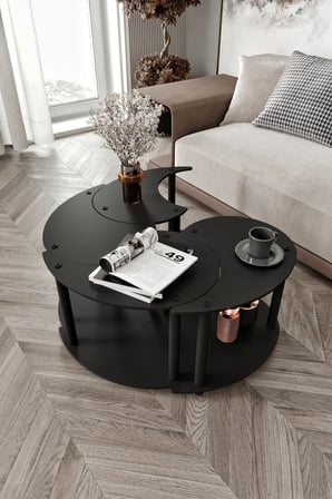 YİN YANG UNITY SERENITY ORTA SEHPA SİYAH 70 CM