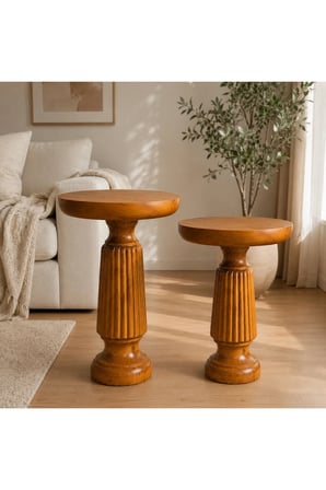 2li Masif Mantar Sehpa 50 ve 45 cm