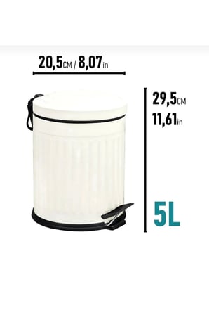 Çöp Kovası Çizgili Krem 5 Litre