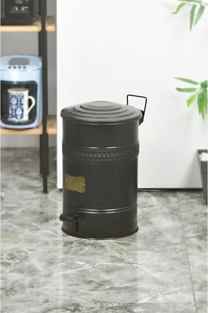 16 Litre Siyah Çöp Kovası Paslanmaz Yanmaz