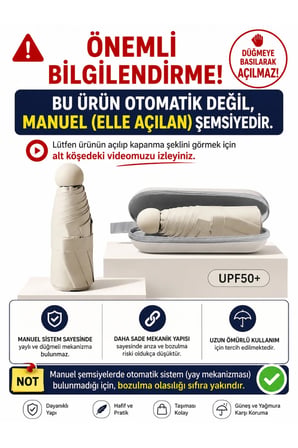 Krem Şemsiye Özel Kılıflı
