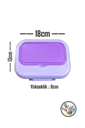2 Katlı Beslenme Kutusu Bıçak Çatallı Yemek Saklama Kabı Mor