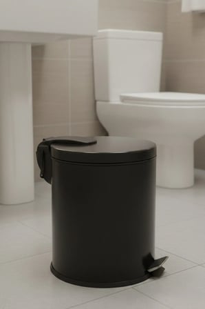 Siyah 20 Litre Çöp Kovası Mutfak Çelik Pedallı Metal 20 Lt Çöp Kovası Lüx B
