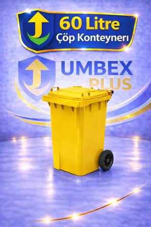 Umbex Plastik Çöp Konteyneri 60 Litre Plastik Konteyner - A Isıya Karşı Day