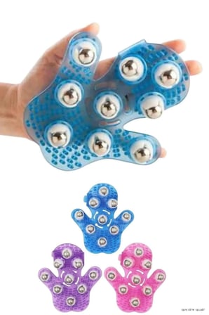 9 Bilyeli Selülit Masaj Eldiveni, Rahatlatıcı Vücut Masajı