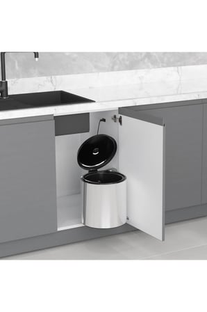2251 Çöp Kovası Paslanmaz 10lt Krom s-2251-ss
