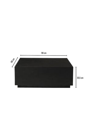 90x90cm Siyah Kare Orta Sehpa Lizbon Model