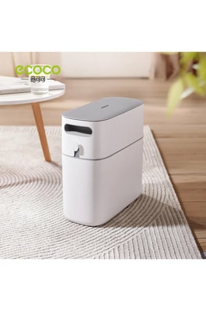 Ecoco Dar Alanlı Pres Tipi Çöp Kovası 12 lt Gri