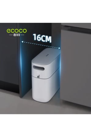 Ecoco Dar Alanlı Pres Tipi Çöp Kovası 12 lt Gri