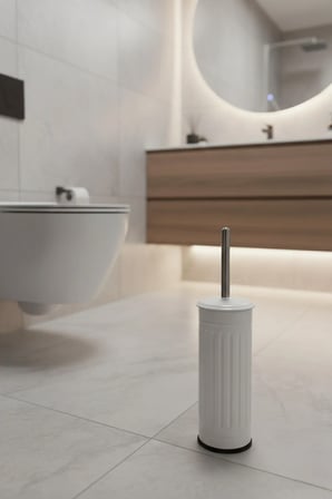 Lüks Beyaz Vintage Metal Tuvalet Fırçası Dekoratif Banyo ve Klozet Fırçası