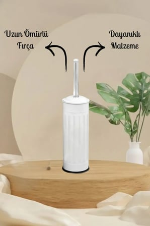 Lüks Beyaz Vintage Metal Tuvalet Fırçası Dekoratif Banyo ve Klozet Fırçası