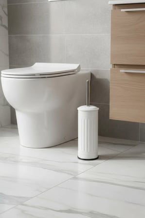 Lüks Beyaz Vintage Metal Tuvalet Fırçası Dekoratif Banyo ve Klozet Fırçası