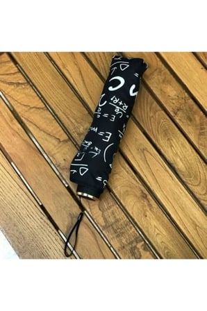 Siyah Matematik Şemsiye Unısex