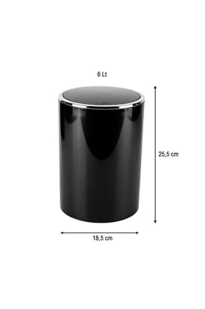 Lenox 6 LT Banyo Mutfak Ofis Çöp Kovası - Siyah
