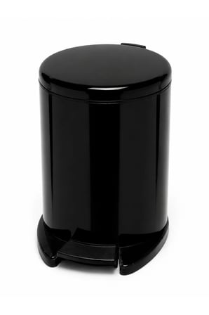 6 Litre Siyah Metal Pedallı Çöp Kovası
