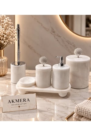 6 Parça Oval Tepsi Lüks Banyo Seti