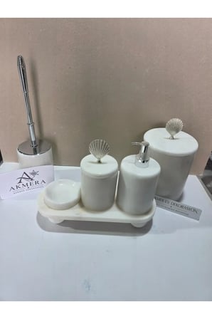 6 Parça Oval Tepsi Lüks Banyo Seti