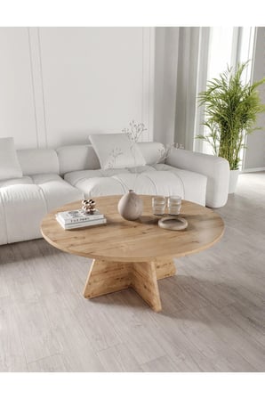 Meşe Desenli 90cm Orta Sehpa