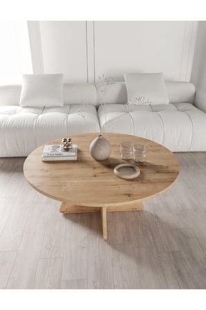 Meşe Desenli 90cm Orta Sehpa
