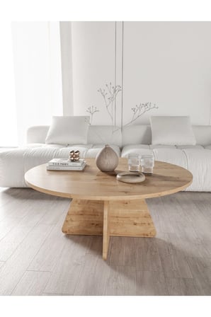 Meşe Desenli 90cm Orta Sehpa
