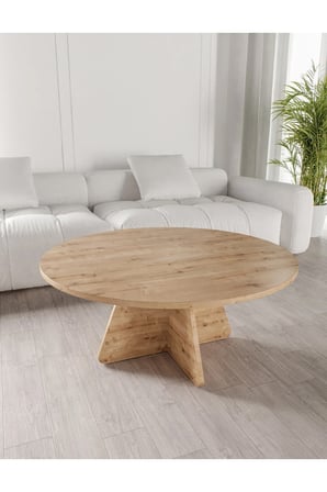 Meşe Desenli 90cm Orta Sehpa