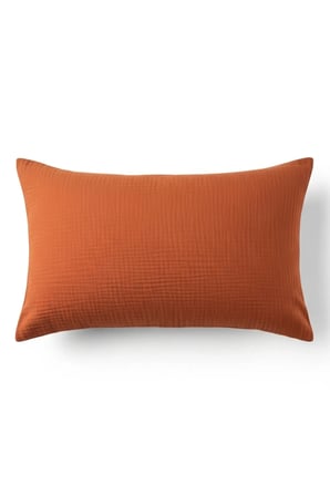 Müslin Yastık Kılıfı 2li 50x70 cm Kiremit Pamuklu