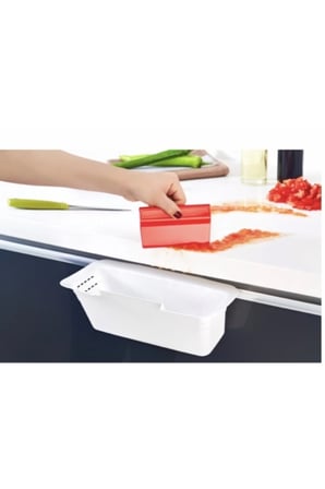 Askılı Çöp Kovası Spatulalı Beyaz Renk Dolap Kapağına Asılır
