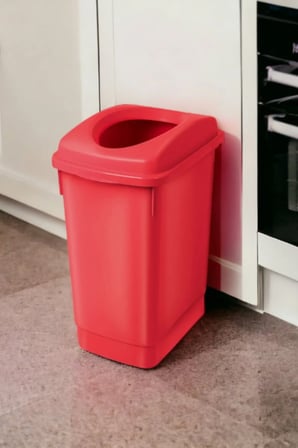 Kırmızı Banyo Çöp Kovası 27 Litre Atık Kutusu Cafe Otel Çöp Kovası Geri Dön