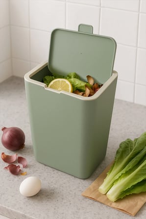 Flip 6 LT Banyo Mutfak Tezgah Üstü Çöp kovası - Yeşil