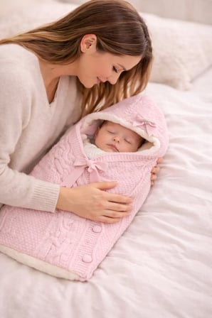 Kız Bebek Ana Kucağı, Bebek Battaniyesi, Örgü Bebek Ana Kucağı
