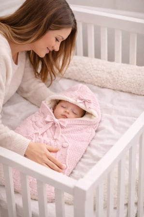 Kız Bebek Ana Kucağı, Bebek Battaniyesi, Örgü Bebek Ana Kucağı