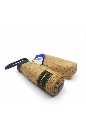 Kadın Bej Mini Cep Şemsiye 17 cm