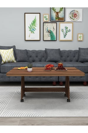 Tekerlekli Orta Sehpa 60x100cm Çalışma Masası MDF