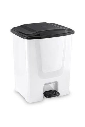 F196 Pedallı Plastik Çöp Kovası 10 L Beyaz